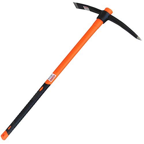 TABOR TOOLS Pick Mattock with Fiberglass Handle, Garden Pick Great for Loosening Soil, Archaeological Projects, and Cultivating Vegetable Gardens or Flower Beds. J56A. (Large 35 Inch)