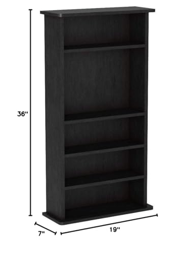 Atlantic Drawbridge Media Storage Cabinet - Organize optical media, up to 240 CD, or 108 DVD, or 132 BD/Video Games, Adjustable Shelves, PN 37935726 in Black