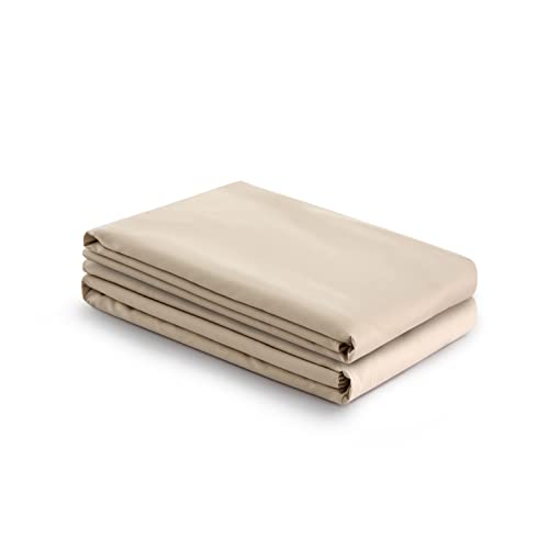 Full Flat Sheet Only, Single, Microfiber, 2000 Series, High Thread Count, Double Brushed -Super Soft-Elegant-Wrinkle Free-Easy Wash-Breathable-Non Pilling-Fade, Stain & Shrink Resistant (Cream, Full)