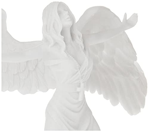 Design Toscano Pray for Peace Angel Figurine Statue, 9 in X 3 in X 4.5 in, White