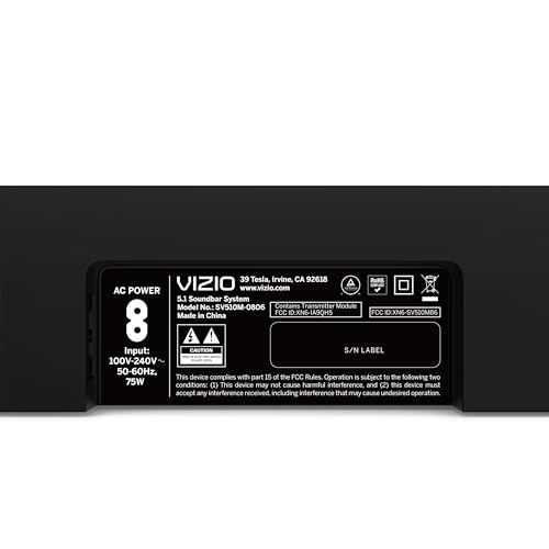 VIZIO 5.1 Soundbar SE, Wireless Subwoofer, Surround Sound w/Dolby Atmos, DTS:X, Bluetooth Speaker - SV510X-0806 (New, 2024 Model)