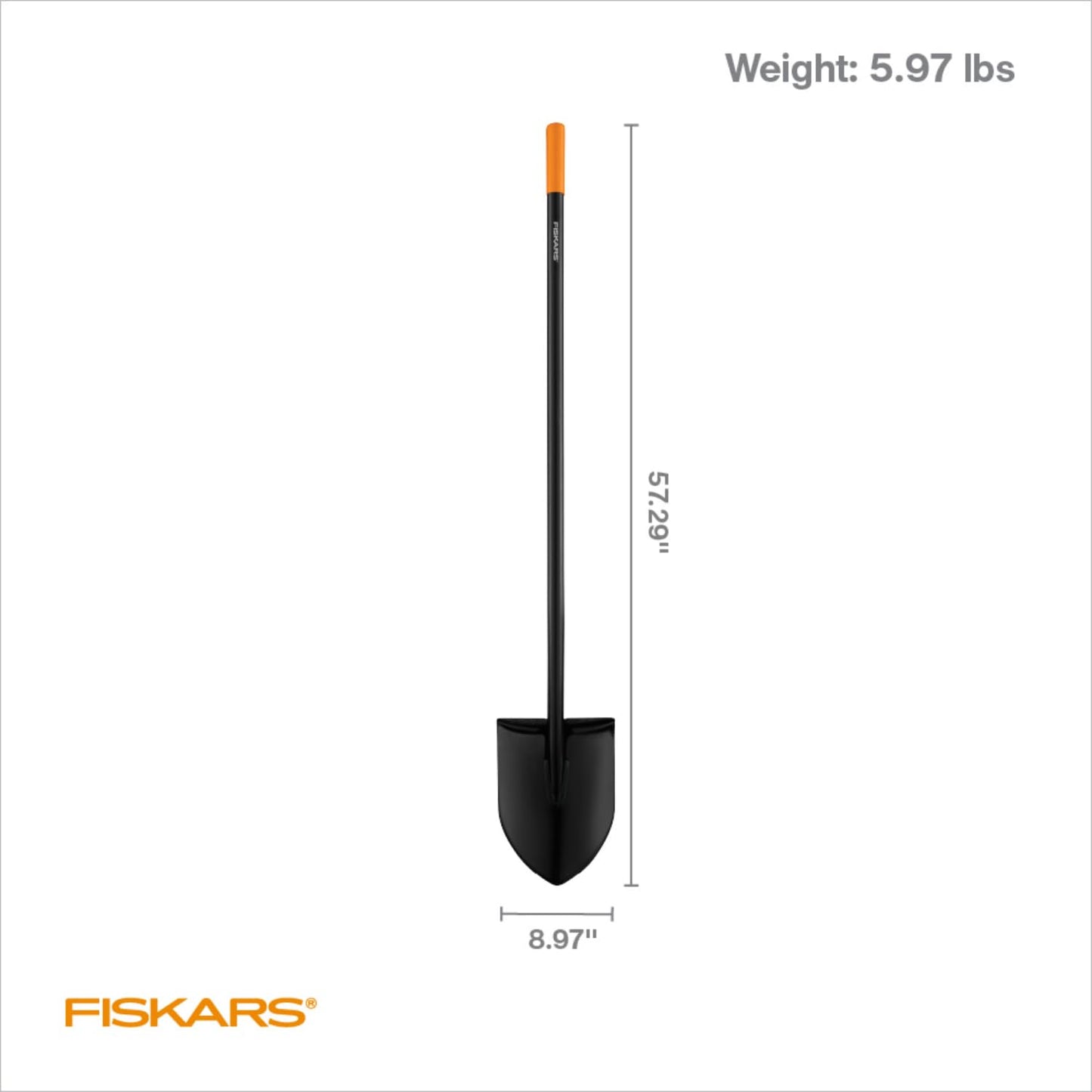 Fiskars Garden Shovel for Digging, Heavy Duty Steel Gardening Tool with Straight Handle