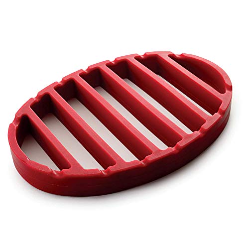 Norpro 405 Oval Silicone Roast Rack, Red 9x6