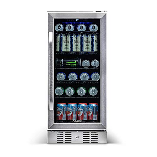 NewAir Beverage Refrigerator Cooler with 96 Can Capacity - Built-in Mini Bar Beer Fridge for Bedroom, Dorm, Office - Small Refrigerator Cools to 34F Perfect For Beer, Soda, And Drinks