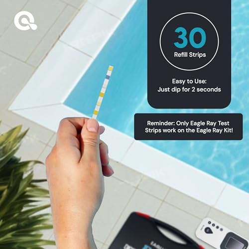 Digital Water Testing Kit - Digital Hot Tub Water Tester for Pool - Digital Chlorine Tester for Pool by AquaDoc with Water Analyzer and Test Strips