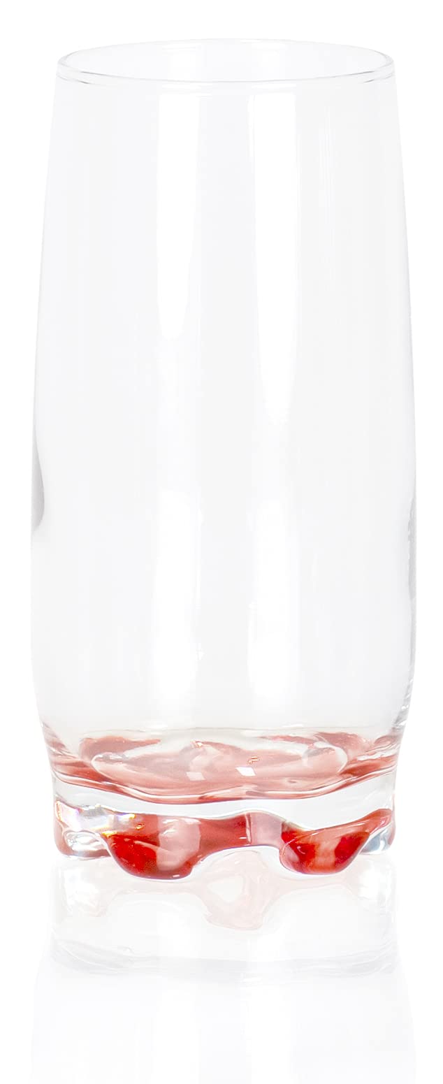 Vibrant Splash Water, Beverage Highball Glasses, 13.25 Ounce - Set of 6