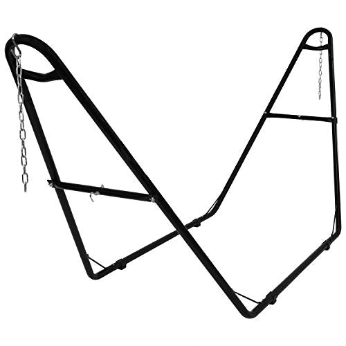 Sunnydaze Universal 2-Person Hammock Stand Only - 550-Pound Capacity - Heavy-Duty Hammock Stand for Outside - Fits 9 to 14 Foot Hammocks - Black