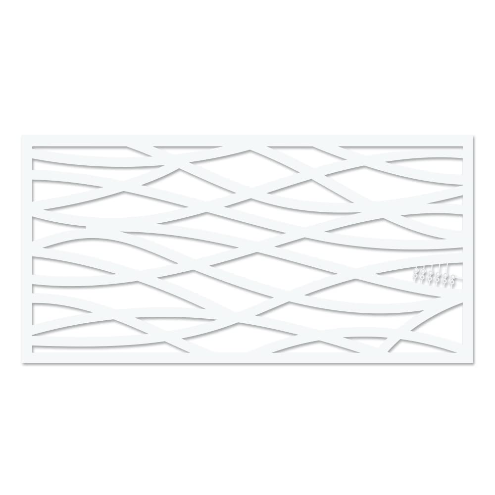 GRID AXCENTS Wave Decorative Lattice, Privacy Screen, Deck Skirting, Multi-use Panel (2 ft. x 4 ft., White, 1)