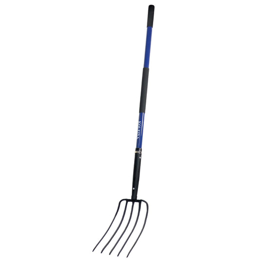 KOLEIYA Pitch Fork,Pitchforks for Gardening with Fiberglass Handle,Pitchfork for Ardwork, Farming, and Outdoors,Garden Fork 5 Tine 57 inches Blue