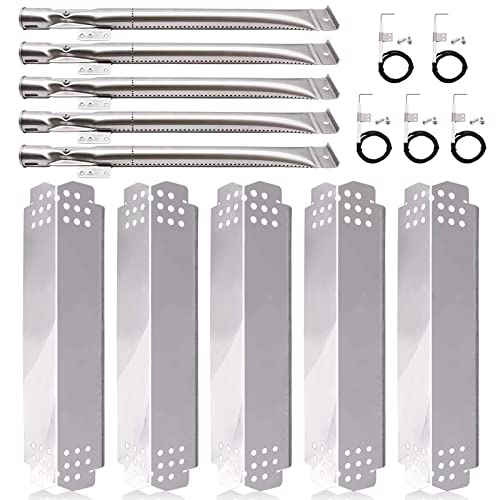 Grill Replacement Parts for Nexgrill 5 Burner 720-0888, 720-0888N, Nexgrill 4 Burner 720-0830H, Members Mark 720-0882D, Stainless Steel Heat Plates, Burner Tubes and Grill Igniters Replacement Kit.