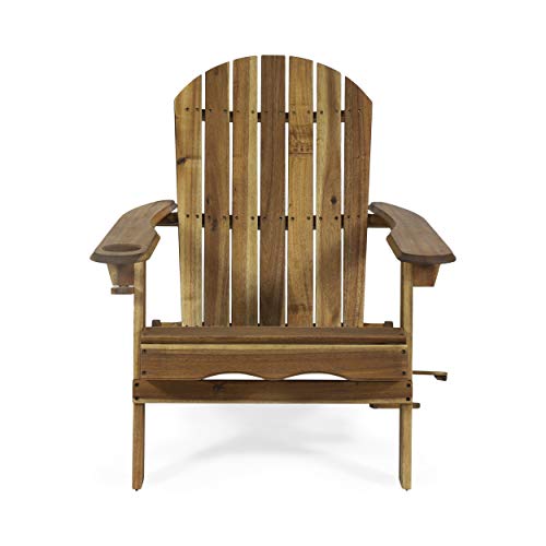 Christopher Knight Home Crystal Outdoor Acacia Wood Folding Adirondack Chairs (Set of 2), Natural