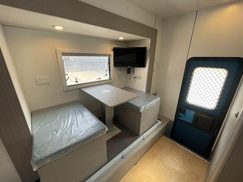 Truck Camper with Bed/Foldable Sofa/Bathroom/Kitchen and Cabinets.