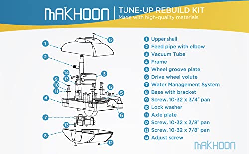 MAKHOON Rebuild Repair Kit Replacement for Automatic Pool Cleaner Polaris Zodiac 280 (Not Compatible with Polaris 360 380)