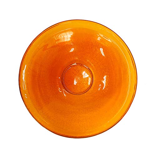 Achla Designs Crackle Glass Bowl, 14-in, Mandarin