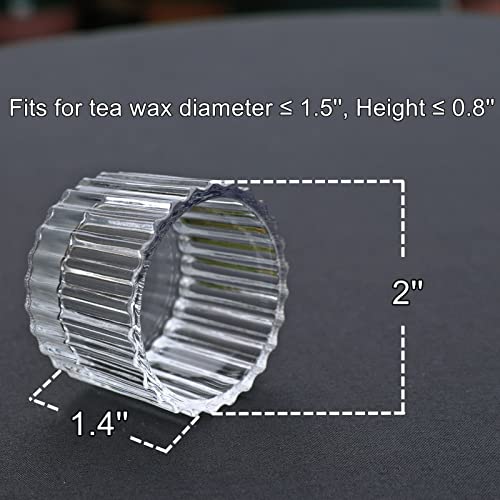 VOHO Clear Tealight Candle Holder Set of 12, Clear Glass Tealight Candle Holders for Wedding Party, Tea Light Candles Holder Bulk for Home Decor(2'' x 1.4'', Clear)