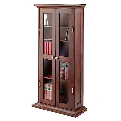 Winsome Wood DVD/CD Cabinet, Antique Walnut (94944)