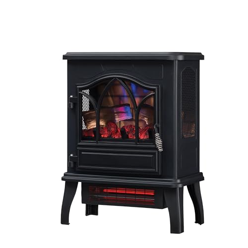 duraflame® 3D Infrared Quartz Electric Fireplace Stove Heater, Black