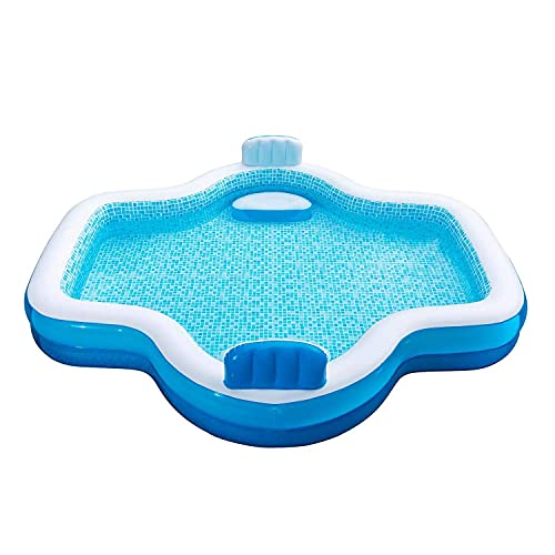 Members Mark Elegant Family Pool 10 Feet Long 2 Inflatable Seats with Backrests. New Version