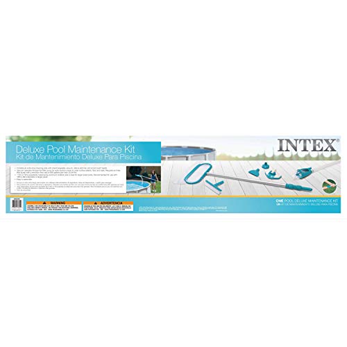 Intex 28003E Deluxe Above Ground Pool Maintenance Kit for Minimum 800 GPH Flow Rates with Vacuum, 110" Pole, Wall Brush and 24' Hose (Color May Vary)