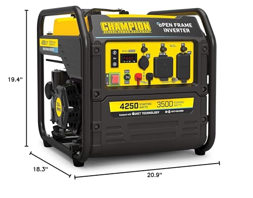 Champion Power Equipment 4250-Watt RV Ready Portable Open Frame Inverter Generator with Quiet Technology