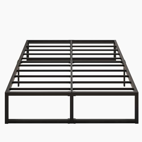 Lutown-Teen 14 Inch King Bed Frame Sturdy Mattress Foundation, Heavy Duty Metal Platform with Steel Slats Support No Box Spring Needed, Noise Free, Easy Assembly, Black