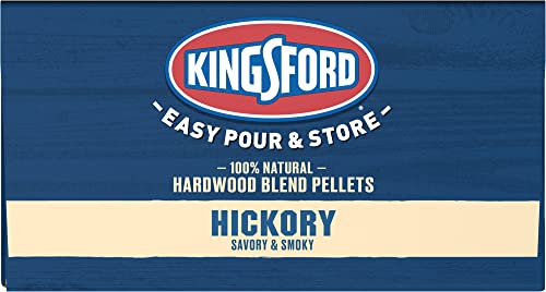 Kingsford 100% Natural Hickory Hardwood Blend Pellets - For All BBQ Grills & Smokers, 18 lbs