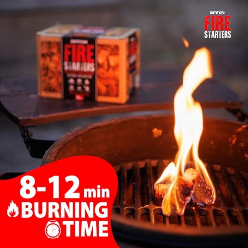 50 pcs Fire Starter for Indoor and Outdoor Use - Natural, Eco-Friendly Firelighter for Grills, Smokers, Fire Pits, Wood Stoves - Waterproof, All-Weather Charcoal Starter, Fire Starters for Campfires