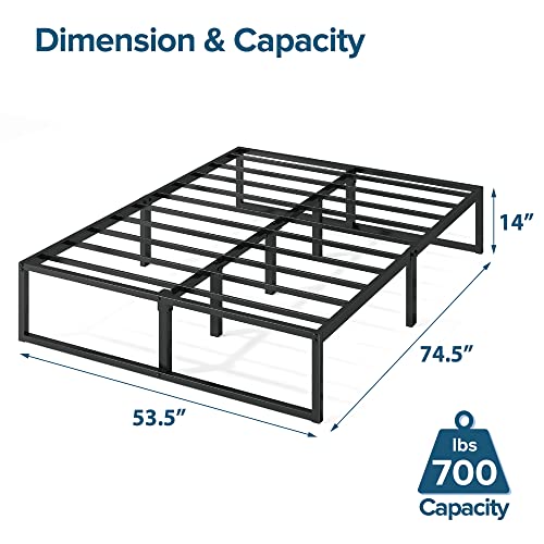 ZINUS Lorelai 14 Inch Metal Platform Bed Frame, Mattress Foundation with Steel Slat Support, No Box Spring Needed, Easy Assembly, Full, Black