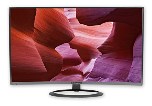 Sceptre C325W-1920R 32" 1800R Curved Monitor 1080P HDMI DisplayPort Ultra Thin Build-in Speakers, Metal Black