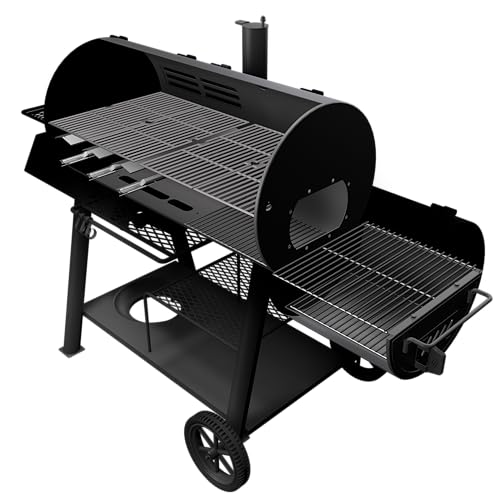 OKLAHOMA JOE'S® Canyon™ Charcoal and Propane Gas Combination Smoker and Grill, Black Steel, 24203004