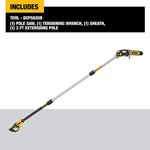 DEWALT 20V MAX* XR® Brushless Cordless Pole Saw (Tool Only-Battery & Charger not included) (DCPS620B)