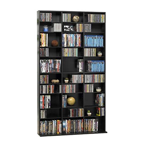 Atlantic Oskar 1080 Media Storage Cabinet – Protects & Organizes Prized Music, Movie, Video Games or Memorabilia Collections, Espresso (Updated)