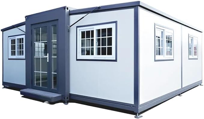 Portable Prefabricated Tiny Home 19x20ft, Mobile Expandable Plastic Prefab House for Hotel, Booth, Office, Guard House, Shop, Villa, Warehouse, Workshop