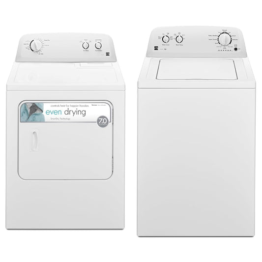 Kenmore 29" 7.0 Cu. Ft. Electric Dryer & 3.5 Cu. Ft. Top-Load Washer Bundle with Dual Action Agitator, White