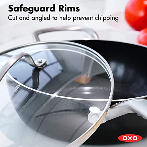 OXO Agility Series 3QT Chef’s Pan with Lid, PFAS-Free Nonstick Lightweight Aluminum, Induction Base, Quick Even Heating, Stainless Steel Handles, Chip-Free Rims, Dishwasher & Oven Safe, Black