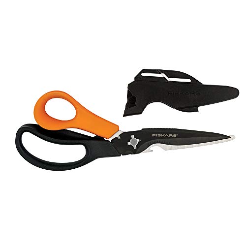 Fiskars Multi-Purpose Garden Shears - 7-in-1 Garden Multi-Tool with Sheath - Yard and Garden Tools - Orange/Black