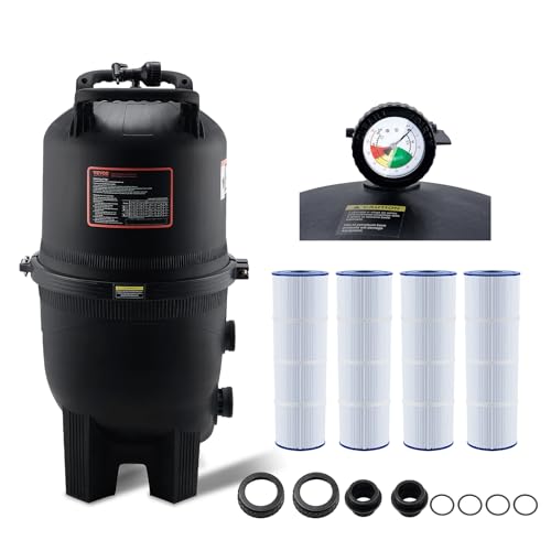VEVOR Pool Cartridge Filter, 425Sq. Ft Filter Area Inground Pool Filter, Above Ground Swimming Pool Filtration Filter System with Upgrade Filter &Leak-Proof, for Hot Tubs, Spa, Inflatable Pool