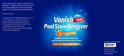 Bosh Chemical Vanish Pool & Spa Stain Remover 2 Pack (4LBS)- Natural Safe Citrus Based, Works Excellent on Vinyl, Fiberglass, and Metals, Removes Rust and Other Tough Stains