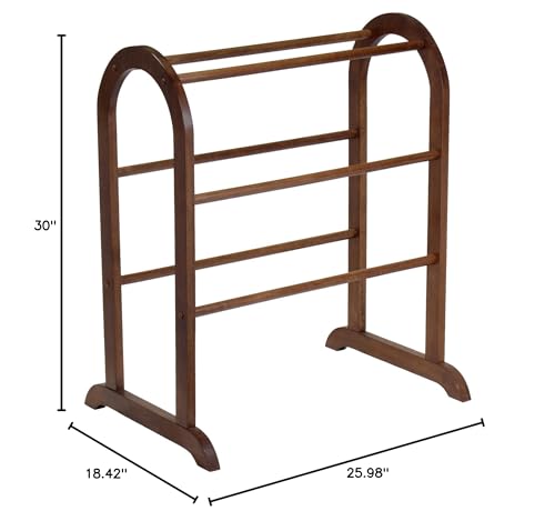 Winsome 94326 Wood Quilt Rack With 6 Rungs, Antique Walnut