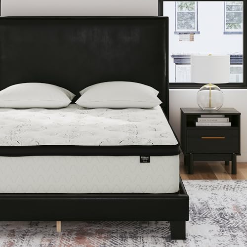 Signature Design by Ashley California King Size Chime 12 Inch Medium Firm Hybrid Mattress with Cooling Gel Memory Foam