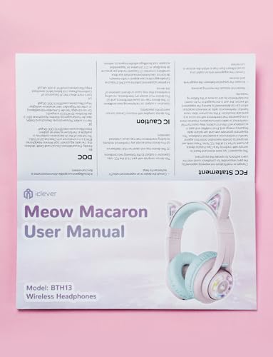 iClever Cat Ear Kids Bluetooth Headphones, LED Lights Up, 74/85dBA Safe Volume Limited, 50H Playtime,Bluetooth 5.2, USB C, Kids Headphones Wireless for Travel iPad Tablet, Meow Macaron Pink