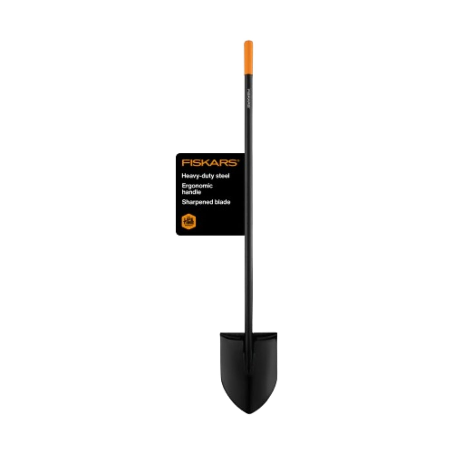 Fiskars Garden Shovel for Digging, Heavy Duty Steel Gardening Tool with Straight Handle