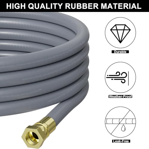 12FT 3/8 in Natural Gas Hose Low-Pressure LPG Hose w/Quick Connect for Blackstone, Weber, Char-Broil,Pizza Oven,Fire Pit,Heater 3/8 Female Pipe Thread & 3/8 Male Flare Quick Disconnect,CSA Certified