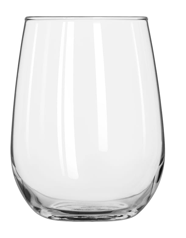 Libbey Stemless Wine Glasses Set of 12, Dishwasher Safe Red and White Wine Glass Set, Clear Drinking Glasses Set of 12 for Cocktails, Water, and More