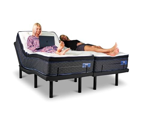 Leva Sleep Heavenly Hybrid Split Queen Adjustable Bed Medium/Plush Comfort + Quest Elite Base