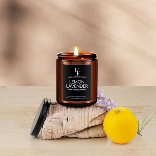 FF FRAGRFLOWING Scented Candles for Home Scented Aromatherapy Candles, 4 Pack 28 Oz Soy Wax Candle Gift Set for Women Men (Lemon Lavender/Vanilla Sugar/Sandalwood Rose/Moroccan Amber)