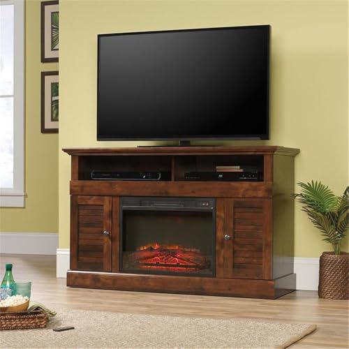 Pemberly Row 52" Electric Fireplace Heater TV Stand Console in Curado Cherry