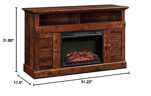 Pemberly Row 52" Electric Fireplace Heater TV Stand Console in Curado Cherry