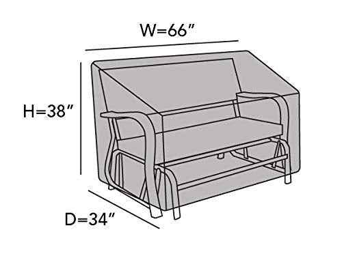 Covermates Outdoor Patio Glider Cover - Heavy-Duty Polyester, Weather Resistant, Drawcord Hem, Seating and Chair Covers, 66W x 34D x 38H, Ripstop Tan