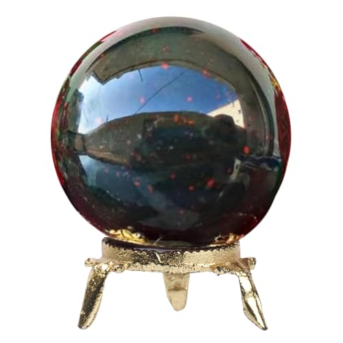 Bloodstone, Crystal Ball, Large Crystal Sphere, Feng Shui Decor, Witchy Home Decor, Crystal Sphere, Decorative Balls For Home Decor, Fortune Teller, Real Crystal Ball, Crystal Gazing Ball 40mm Ball